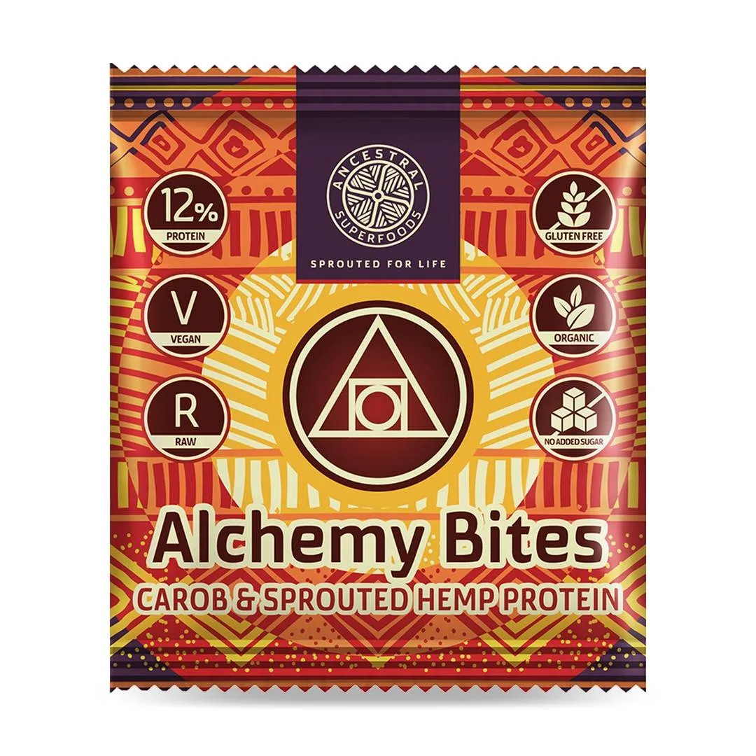 Здравословен десерт с рожков без добавена захар , Alchemy Bites, 40 г, Ancestral Superfoods Здравословен десерт с рожков без добавена захар , Alchemy Bites, 40 г, Ancestral Superfoods