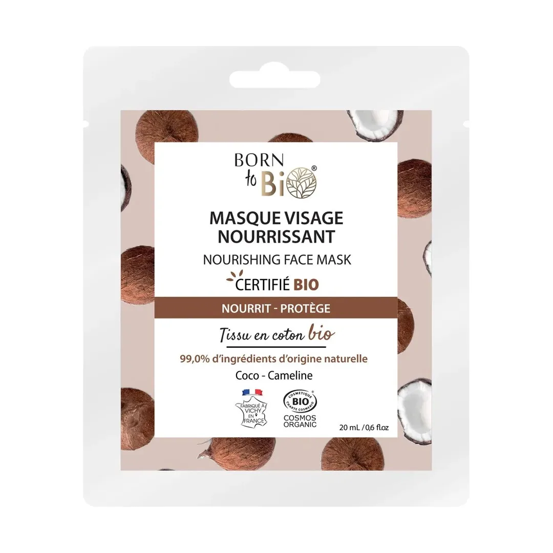 Био подхранваща маска за лице Кокос, 20ml, Born to Bio Био подхранваща маска за лице Кокос, 20ml, Born to Bio